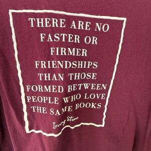 Maroon Graphic T-Shirt book themed